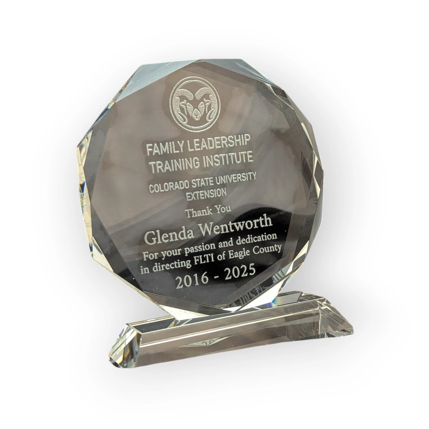 Crystal Glass Octagon Award
