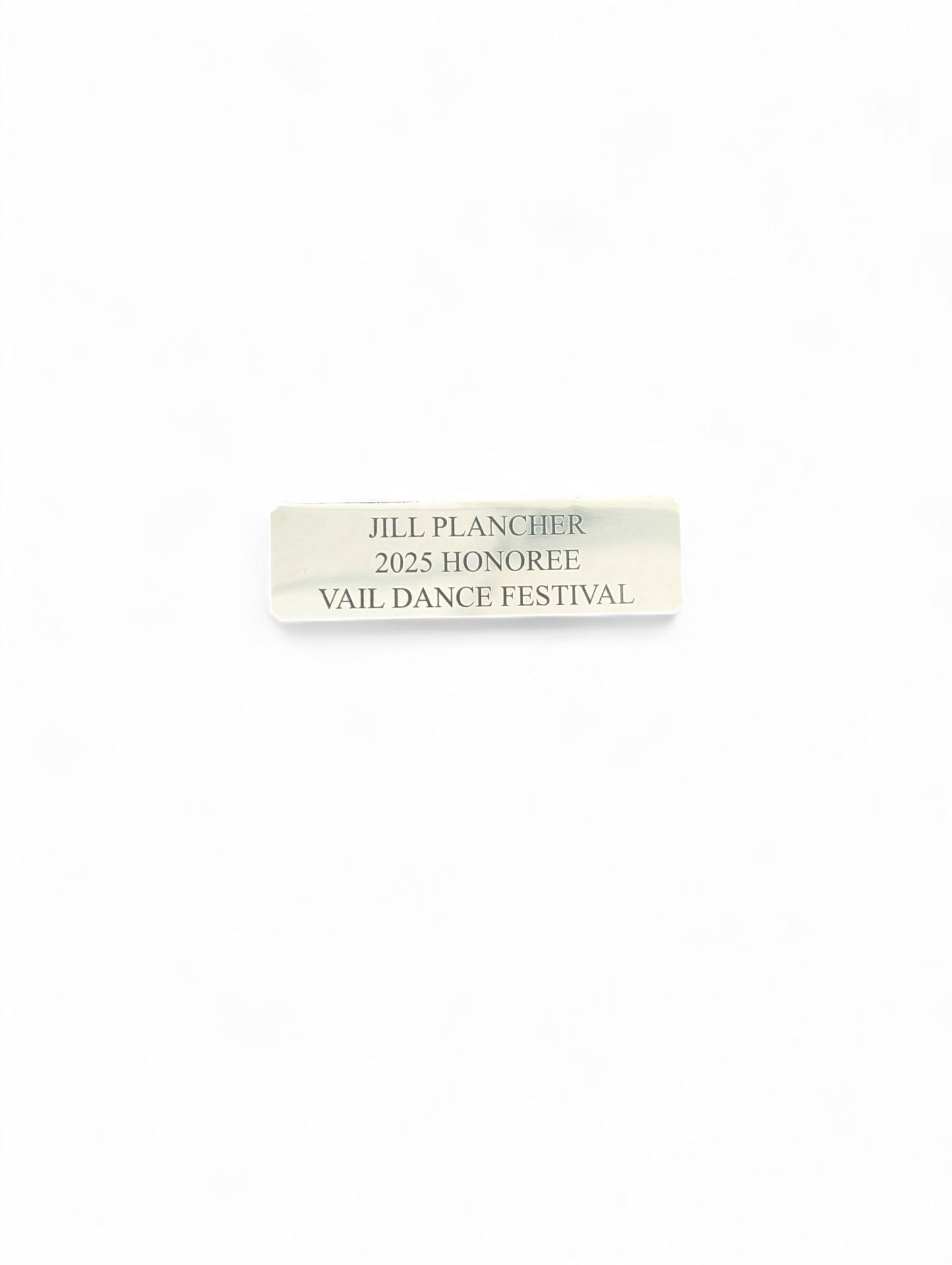 Silver Metal Plate With Black Engraving