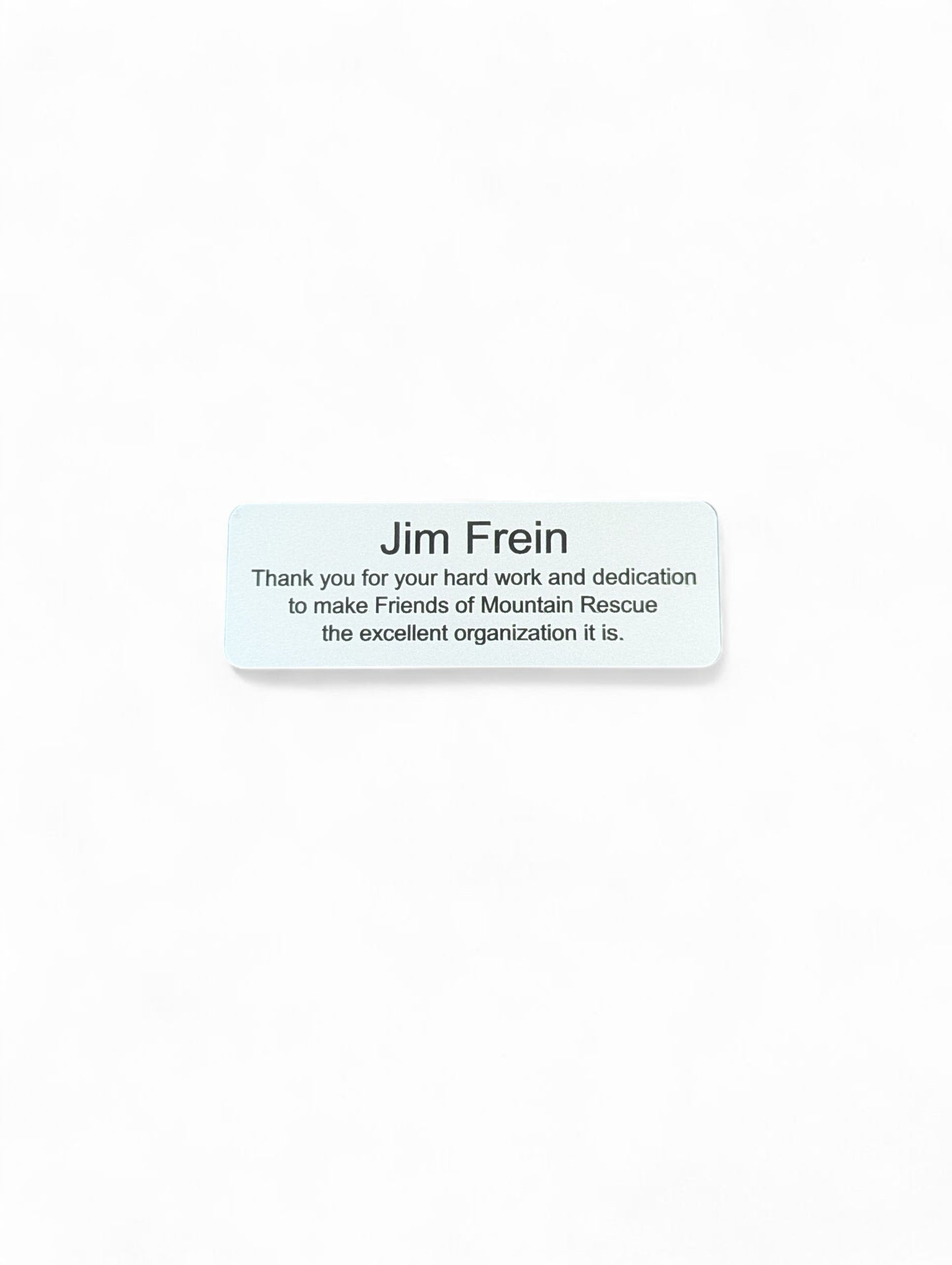 Silver Metal Plate With Black Engraving
