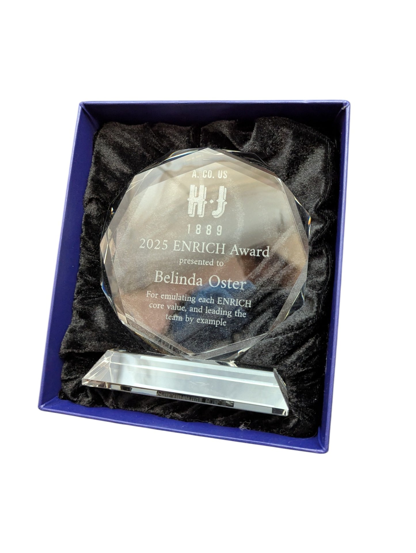 Crystal Glass Octagon Award