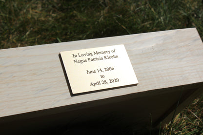 Gold Metal Plate With Black Text Engraving