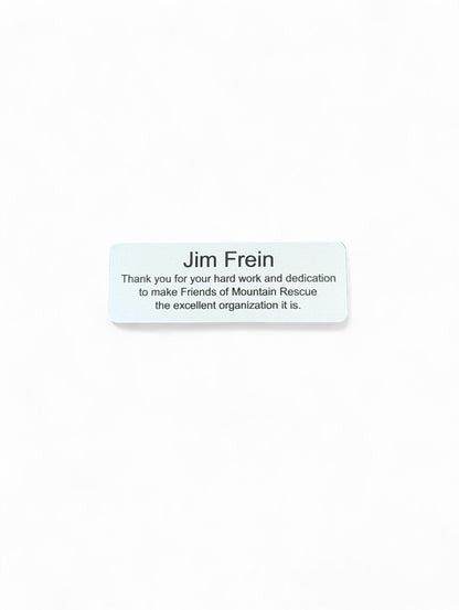 Silver Metal Plate With Black Engraving