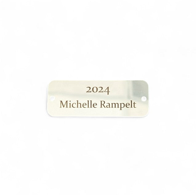 Silver Metal Plate With Black Engraving