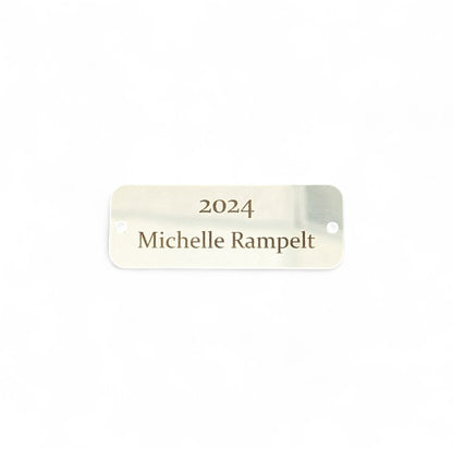 Silver Metal Plate With Black Engraving