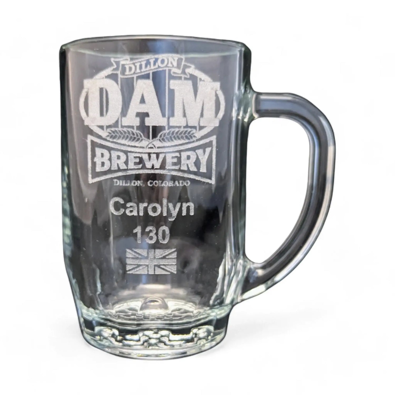 custom glassware custom beer glass for Dillon Dam Brewery