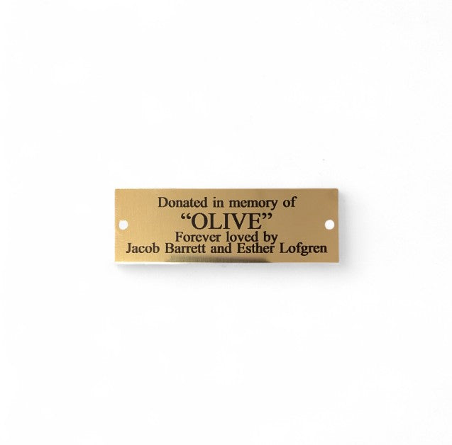 Gold Metal Plate With Black Text Engraving
