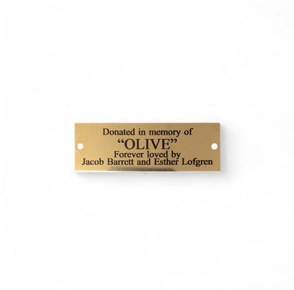 Gold Metal Plate With Black Text Engraving