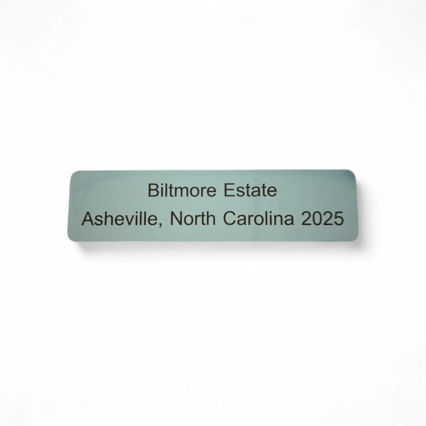 Silver Metal Plate With Black Engraving