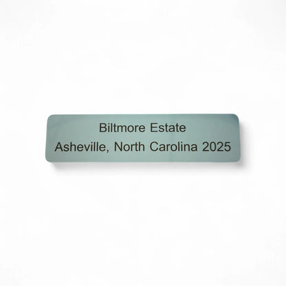 Silver Metal Plate With Black Engraving